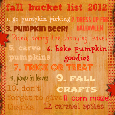 Fall Bucket List