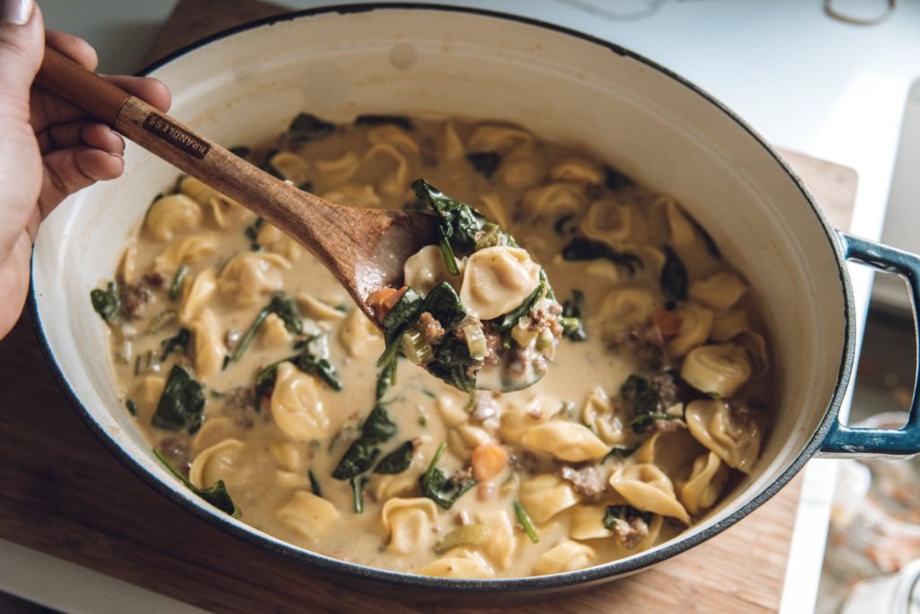 Creamy Sausage and Tortellini Soup